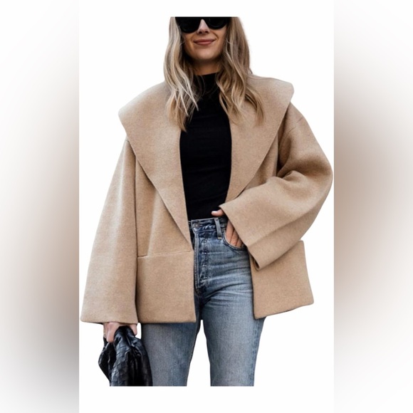 None Jackets & Blazers - 🆕 OversizedOpen Front Fall Winter Cropped Knit  Cardigan